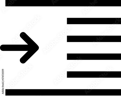 indent, text vector icon