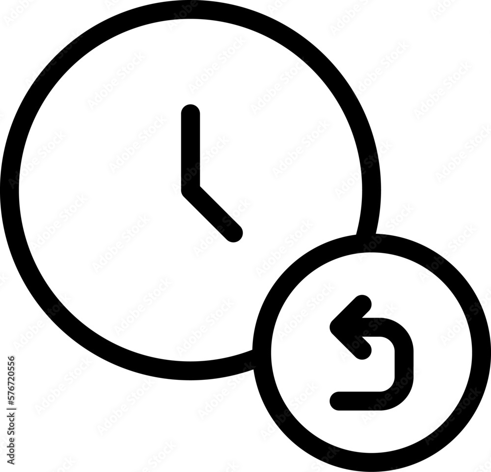 rewind time icon. Simple thin line, outline vector of Time icons for UI and UX, website or mobile application on white background rewind time icon. Simple thin line, outline vector of Time icons for UI and UX, website or mobile application on white background