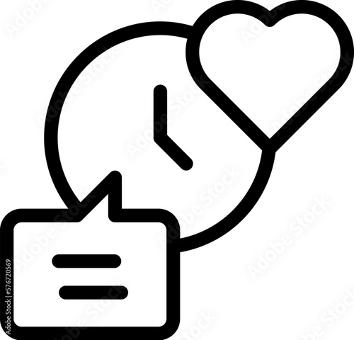 value, heart, chat, time vector icon