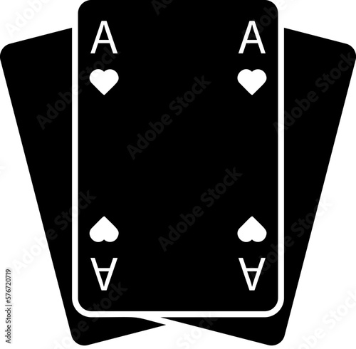 Playing cards icon. Simple glyph vector of universal set icons for UI and UX, website or mobile application on white background
