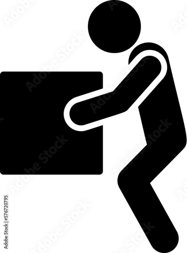 Lifting weights, box, man icon. Simple glyph vector of universal set icons for UI and UX, website or mobile application on white background