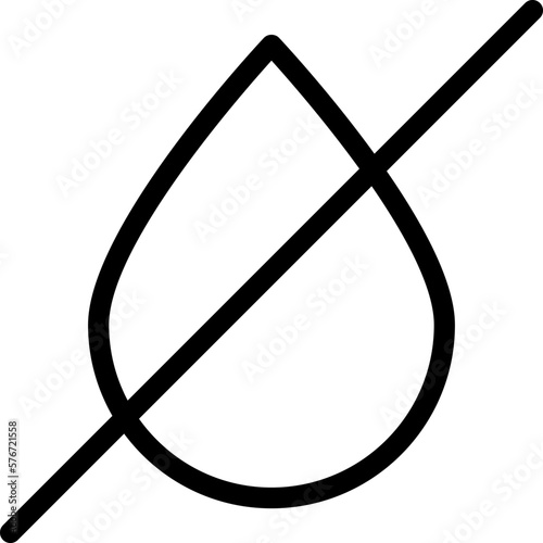 no, drop icon. Simple thin line, outline illustration of water icons for UI and UX, website or mobile application on white background