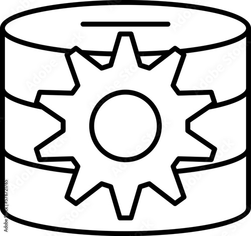 data manege, database, setting icon. Simple outline vector of Web Design Development set icons for UI and UX, website or mobile application on white background