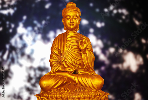 Budha golden you from nature stone ancient ancient times cliping part