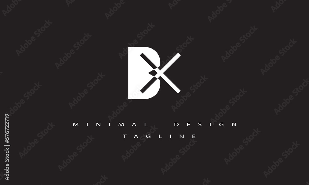 BX or XB Minimal Logo Design Vector Art Illustration