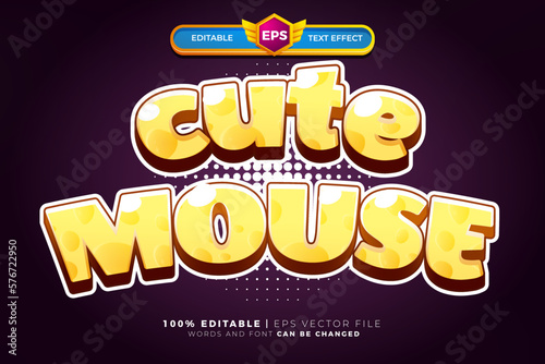 Foto Cute mouser cartoon adventure Bold 3D Editable text Effect Style