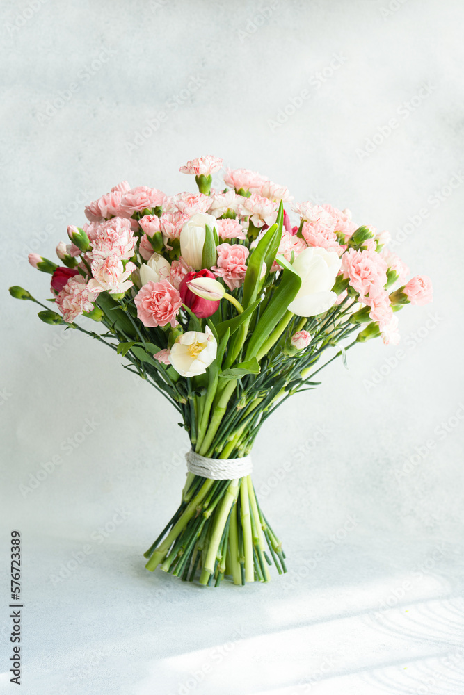 Beautiful carnation and tulip bouquet Beautiful carnation and tulip bouquet