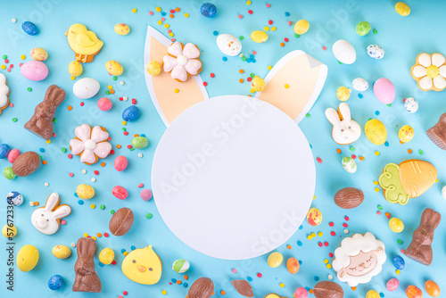 Canvas Print Easter sweets and candies background