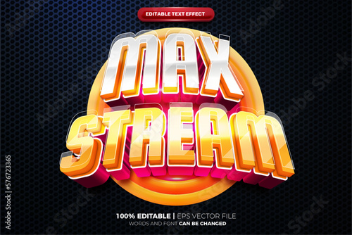 Max Stream 3d Future editable text effect