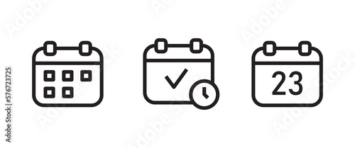 calendar icon. Vector month date Schedule time Meeting Deadlines icon vector symbol logo illustration line editable stroke flat design style isolated on white