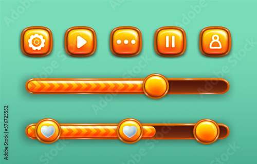 Increase and decrease buttons with power bars