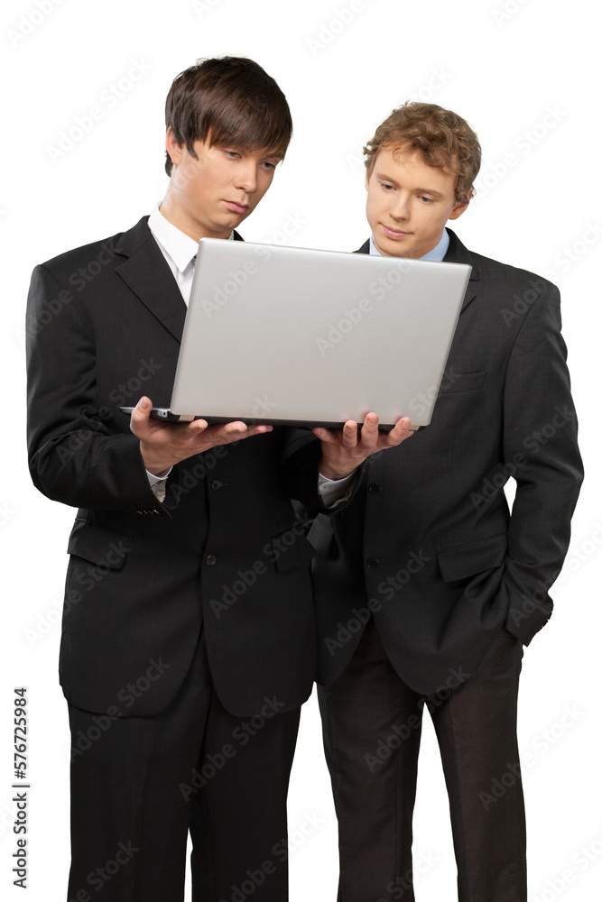 Business man IT Support Team with laptop