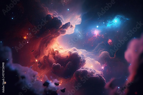 Galaxy Nebula Outerspace Illustration Generative AI