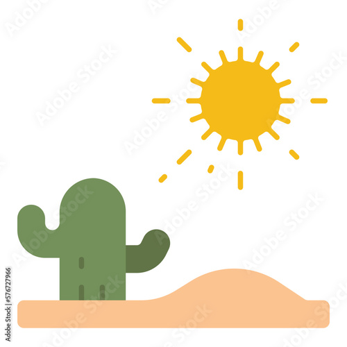 desert landscape flat icon