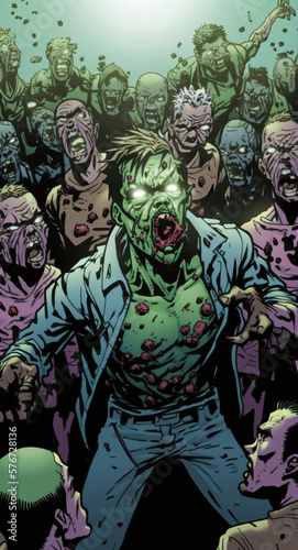 Horror zombie, zombie, horror illustration