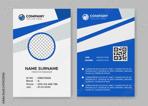 Corporate and modern Office identity card design for verification purpose of company photo