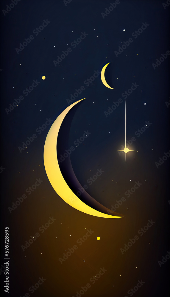 Naklejka premium moon and stars,background with stars,moon in the night,starry night sky,night sky with stars and moon