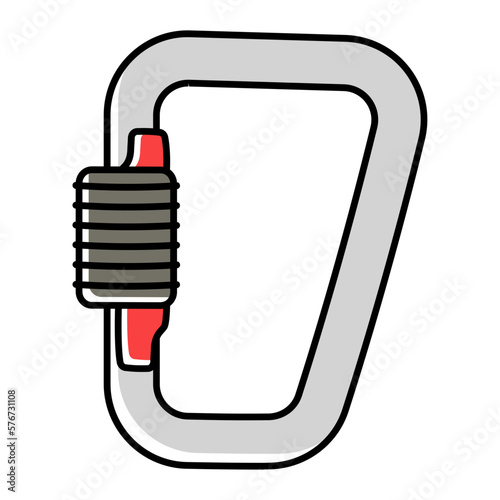 carabiner concept, Alpine Climbing Equipment vector color omission icon design, Camping and outdoor symbol, extreme sports equipment sign, Wildlife and Expedition  illustration 