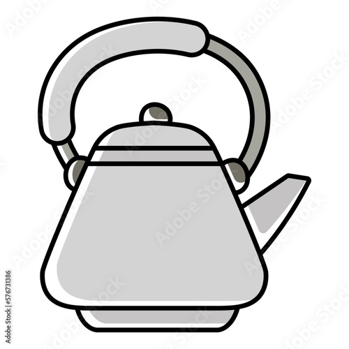 Picnic Water Kettle concept, Anodized Coffee Pot vector color omission icon design, Camping and outdoor symbol, extreme sports equipment sign, Wildlife and Expedition illustration 