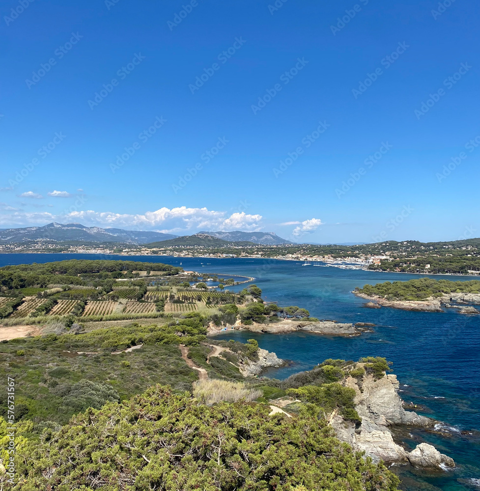 Panorama Île des Embiez, Ile Paul Ricard, Marseille, Sud de la France
