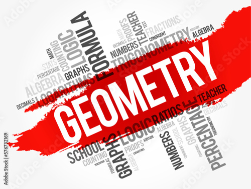 Geometry word cloud collage, education concept background