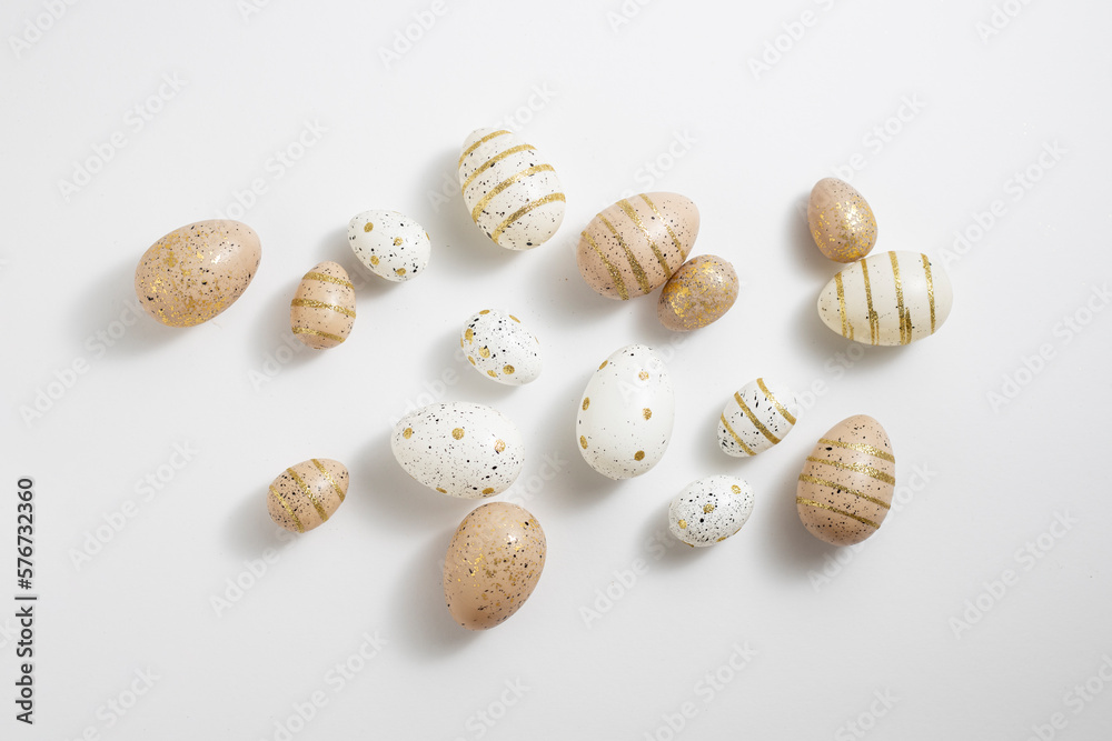 Decorative Easter eggs for decoration on a white background