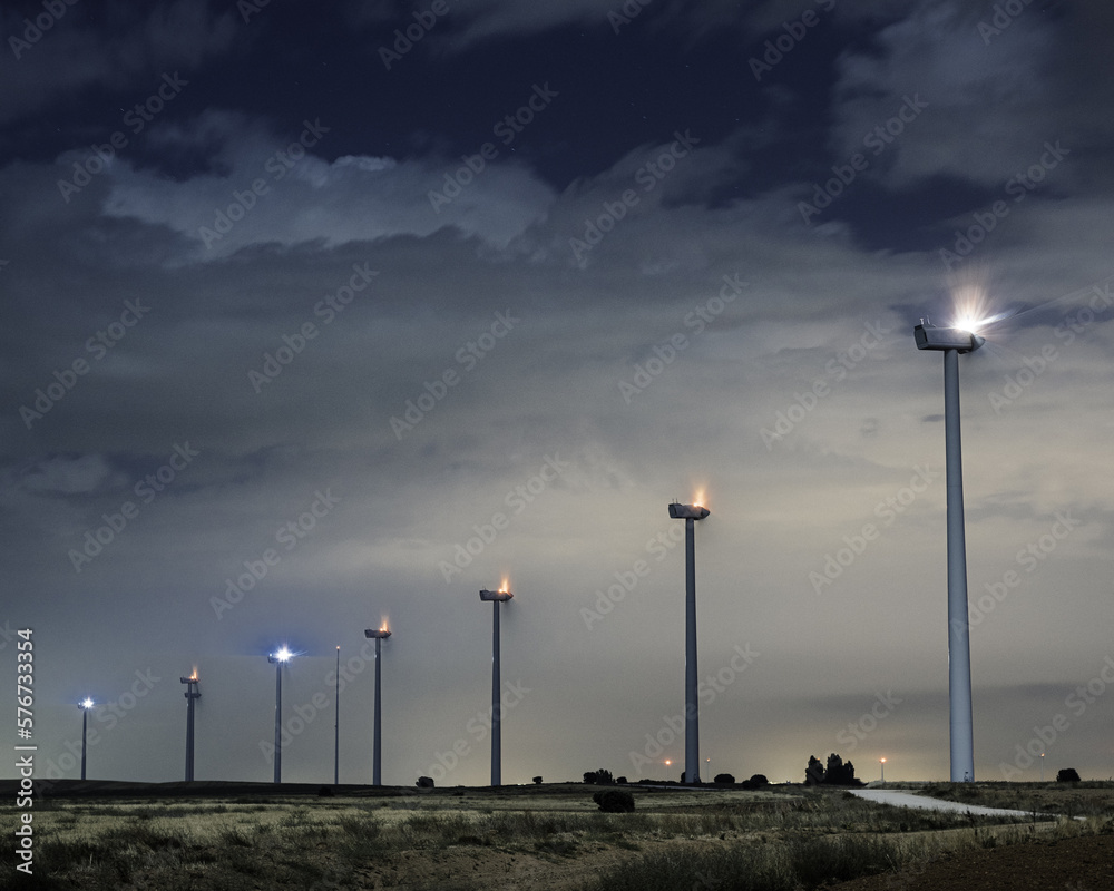 Windmills near the A1 south-west of Burgos Windmills near the A1 south-west of Burgos