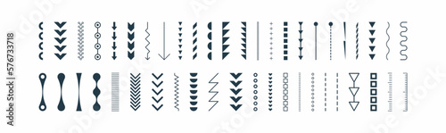 Icon set in thin line style. Collection of different graphic elements for design. Vector illustration for web, mobile or ui.