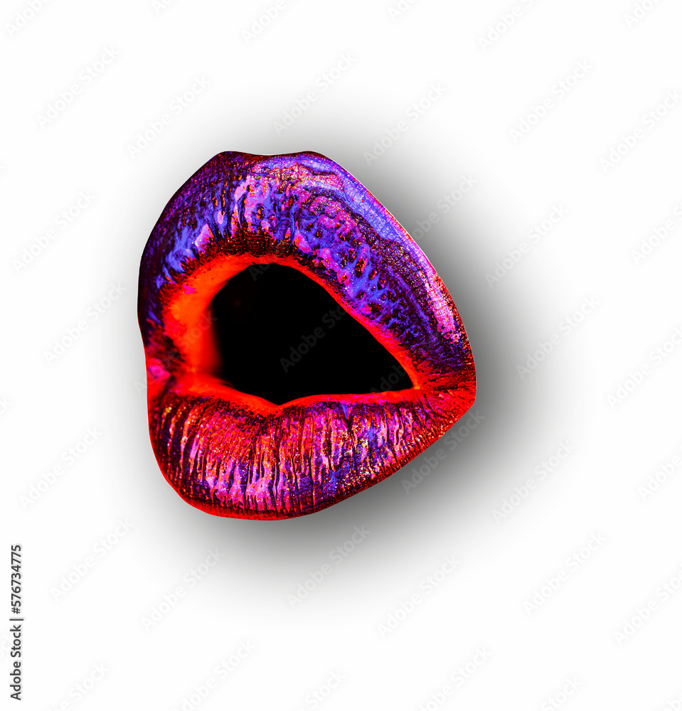 Lips on white isolated background, clipping path. Mouth with red lip, close up. Open sexy mouth. Lips on white isolated background, clipping path. Mouth with red lip, close up. Open sexy mouth.