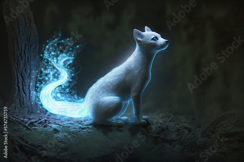 STOAT, WEASEL, cat, animal, mammal, nature, wild, feline, kitten, lynx, fur, pet, predator, animals, wildlife, white, cub, carnivore, bear, magic, spirit, totem, generative, ai