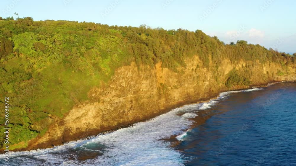 Aerial view of Pololu Valley and Coastline, Hawaii Island, Hawaii, United States. Aerial view of Pololu Valley and Coastline, Hawaii Island, Hawaii, United States.