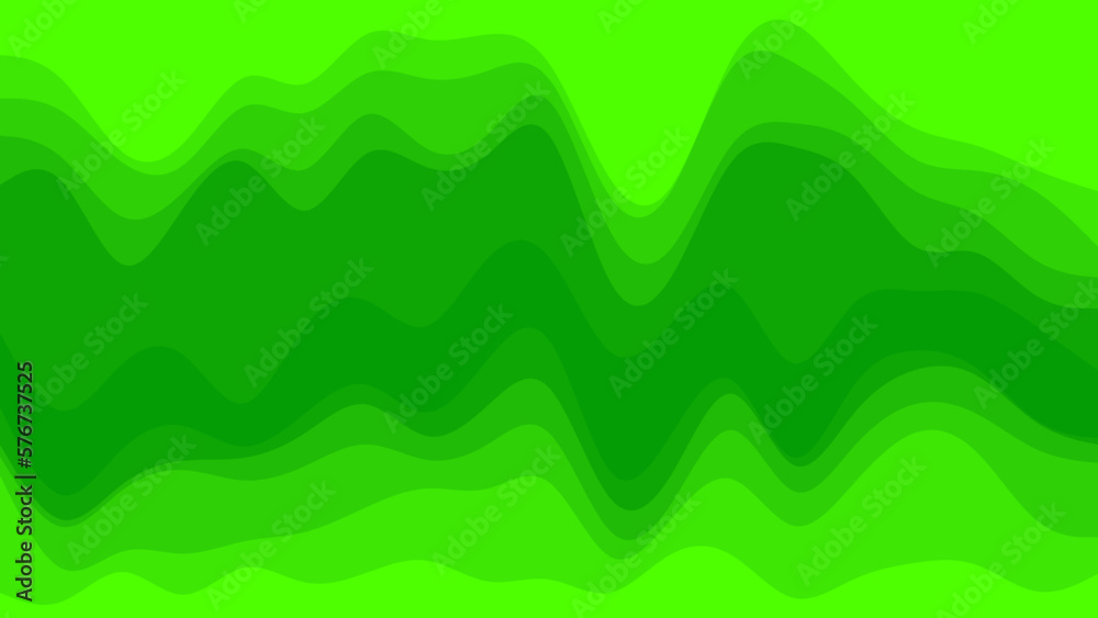Green toned gradient in wavy design 