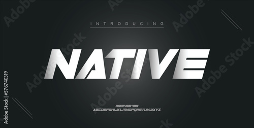 Native digital modern alphabet new font. Creative abstract urban, futuristic, fashion, sport, minimal technology typography. Simple vector illustration with number