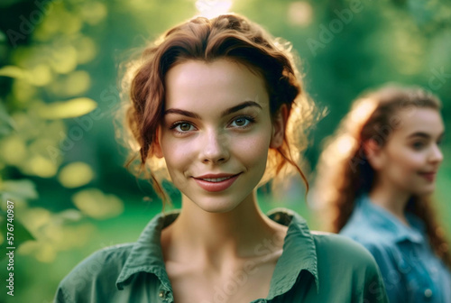 young women or friends in t...