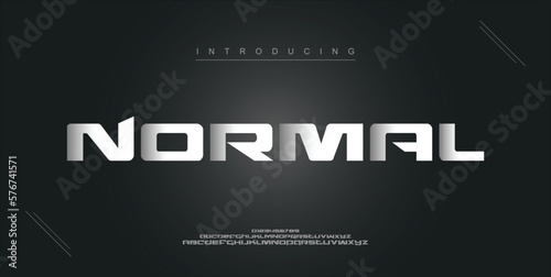 Normal digital modern alphabet new font. Creative abstract urban, futuristic, fashion, sport, minimal technology typography. Simple vector illustration with number