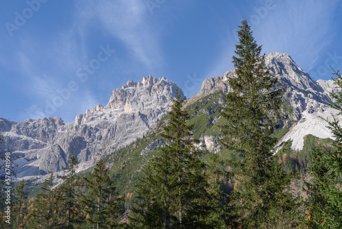 Sella di Dobbiaco mountains, Puster Valley, Dolomites, Italy photo