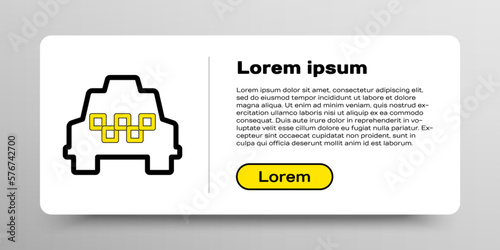 Line Taxi car icon isolated on white background. Colorful outline concept. Vector