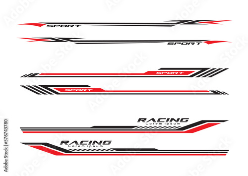 Side car body vector stripes decal. Vehicle vector Decal Stripes for the both parts