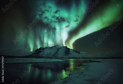 Aurora Borealis Northern Lights in Winter Arctic Landscape - Generative AI 020 © Propaganda