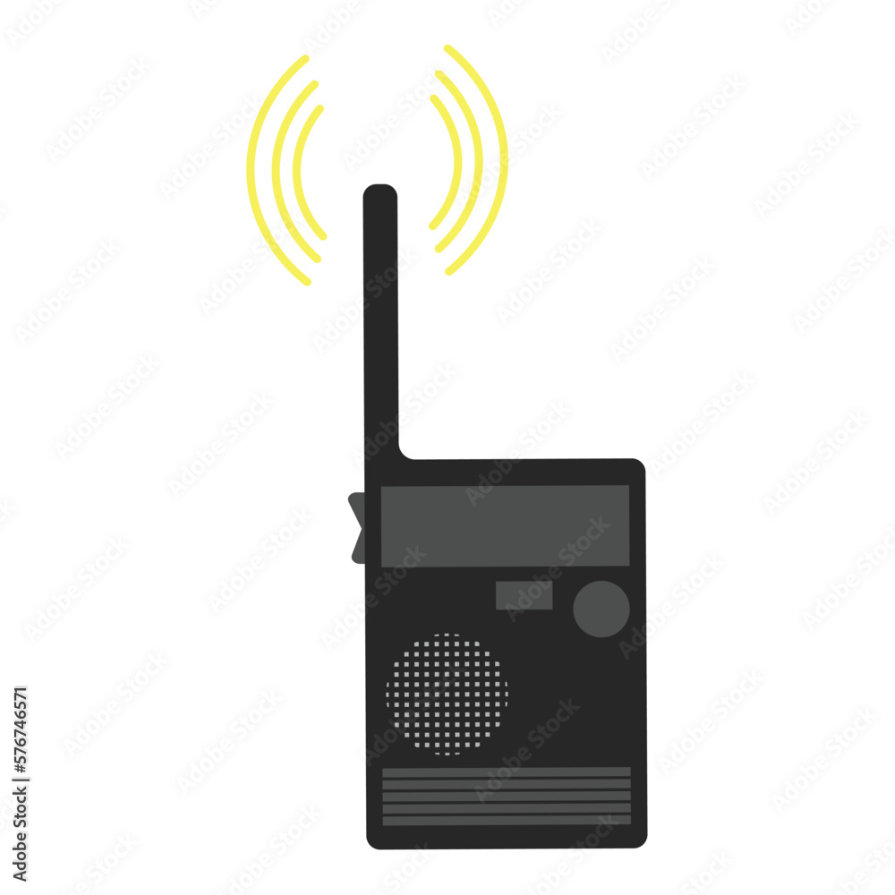 silhuotte of police walkie talkie on white background silhuotte of police walkie talkie on white background