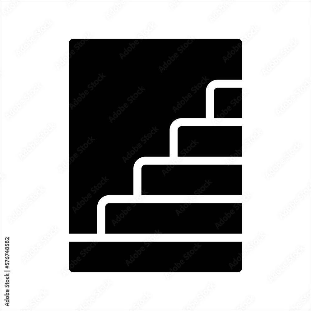 stairs icon. Trendy modern flat linear vector illustration on white background stairs icon. Trendy modern flat linear vector illustration on white background