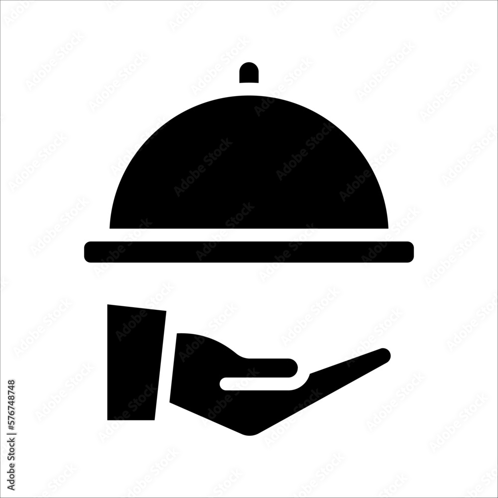 Simple tray line icon. hotel room service, Vector sign for mobile app and web sites. vector illustration on white background Simple tray line icon. hotel room service, Vector sign for mobile app and web sites. vector illustration on white background