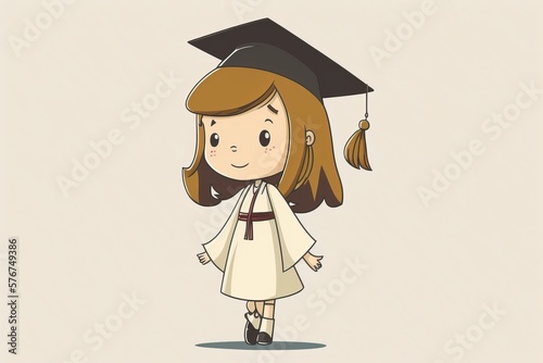 Graduating girl receiving a degree