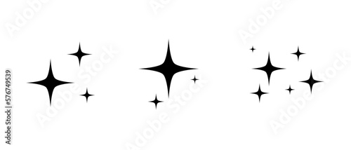 Clean star, sparkling icon set collection vector in trendy style