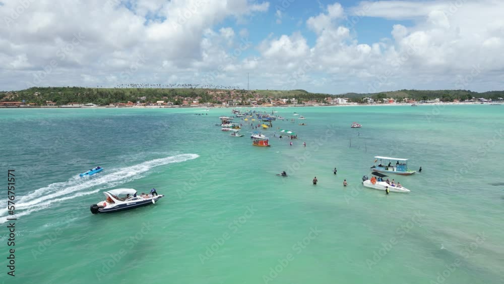 Aerial photo of the Caminho de Moisés on Barra Grande beach in the city of Maragogi, Alagoas, Brazil (Caminho de Moises em Maragogi, praia de Barra Grande, praia de antunes em alagoas, maceio)