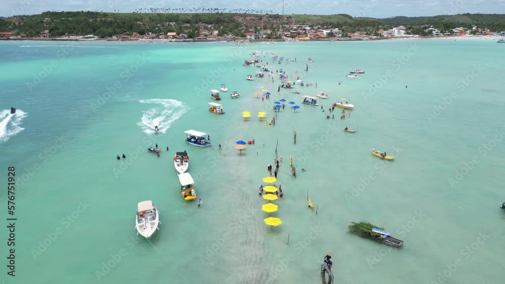 Aerial photo of the Caminho de Moisés on Barra Grande beach in the city of Maragogi, Alagoas, Brazil (Caminho de Moises em Maragogi, praia de Barra Grande, praia de antunes em alagoas, maceio)