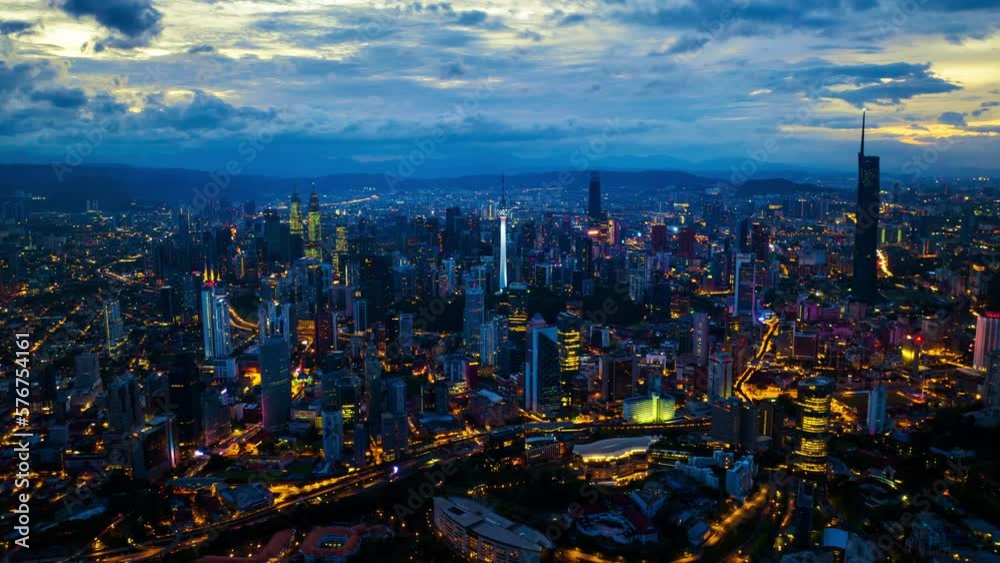 custom made wallpaper toronto digitalAerial view of Kuala lumpur city skyline at night, Kuala lumpur in Malaysia.