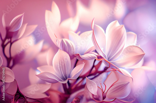 background with flowers,purple crocus flower,pink and white flower