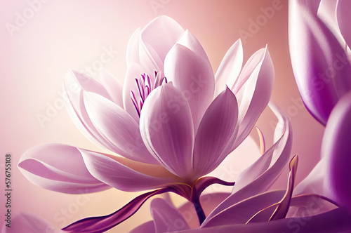 background with flowers purple crocus flower pink and white flower