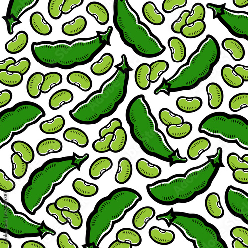 Fototapeta Naklejka Na Ścianę i Meble -  Beans pattern background set. Collection icon beans. Vector